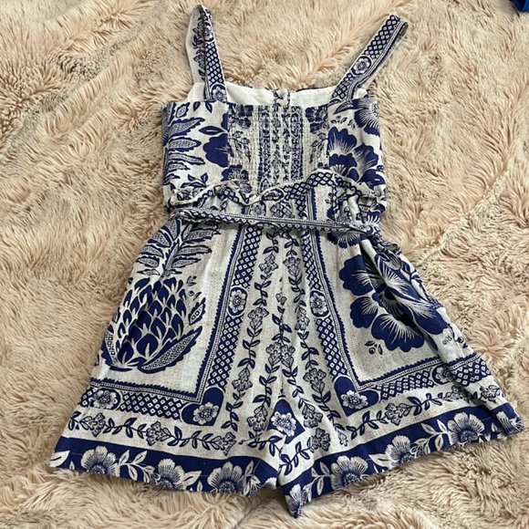 FARM Rio Navy and White Patterned Jumpsuit - Picture 3 of 4